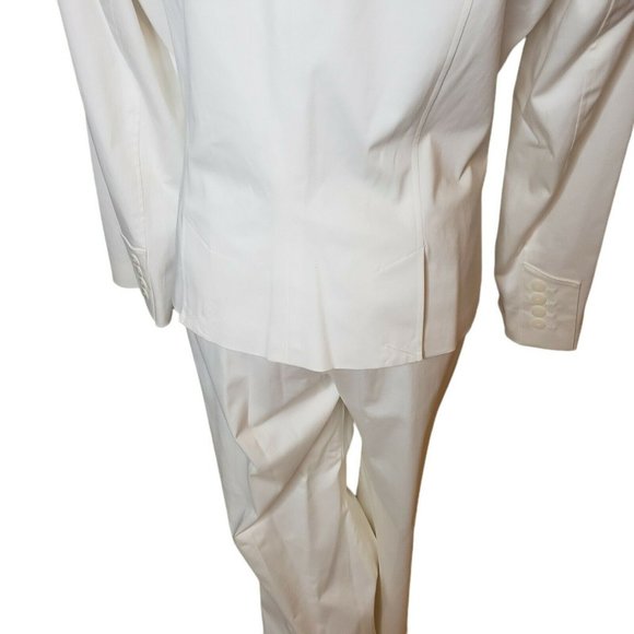 Worthington 2 pc ,VNT White Pants Suit S 14 Cotton, Y2K ,Monochromatic ,Preppy - Picture 12 of 12
